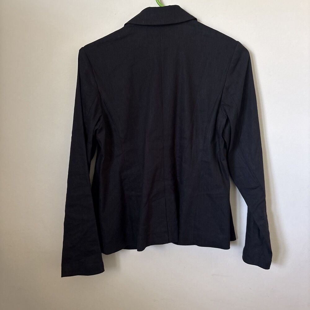 J Jill Love Linen Blazer Womens PXS Black Single Button Long Sleeve Office - Picture 5 of 5
